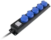 Przedłużacze i rozgałęźniki - HBF as - Schwabe 38605 H07RN-F 3G1,5 i 5 gniazdkami, IP44, 4,5 m, do użytku na zewnątrz, w zakładach przemysłowych, na budowie - miniaturka - grafika 1