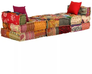 vidaXL Patchworkowa sofa modułowa, 3-osobowa vidaXL - Sofy i kanapy vidaXL Patchworkowa sofa modułowa, 3-osobowa vidaXL - Sofy i kanapy - miniaturka - grafika 5