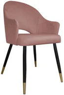 Krzesła - Atos Krzesło JENISEJ VELVET GOLD różowe nowoczesne do salonu VELVETGOLD-MG58 - miniaturka - grafika 1