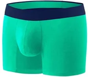 Majtki męskie - ComfyBalls COMFYBALLS Bokserki LONG COTTON zielono-granatowe - miniaturka - grafika 1