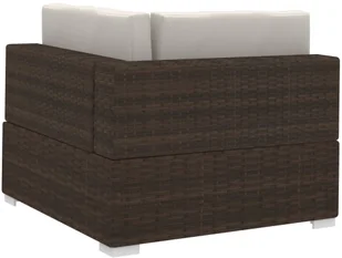 vidaXL 3-częściowa sofa do ogrodu, z poduszkami, polirattan, brązowa - Meble ogrodowe - miniaturka - grafika 6