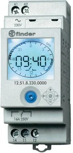 Finder Programator tygodniowy/dobowy elektroniczny 1P Finder 12.51.8.230.0000 230 V/AC 1 styk przełączny 16 A 250 V/AC 12.51.8.230.0000 - Inne akcesoria elektryczne - miniaturka - grafika 2