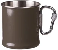 Kuchnia turystyczne i akcesoria - Mil-Tec Kubek z karabinkiem 250 ml Zielony OD (14608102) 14608102 - miniaturka - grafika 1