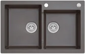 Zlewozmywaki - AXIS GROUP Zlew Mojito 140 2-komorowy dark chocolate - miniaturka - grafika 1