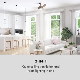 Klarstein El Paso, wentylator sufitowy, 52, oprawka E27, 3 łopatki, imitacja drewna dębowego VTS6-El Paso oak - Wentylatory sufitowe - miniaturka - grafika 2