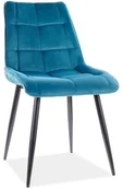 Krzesła - Signal Krzesło CHIC VELVET turkusowe CHICVCTU - miniaturka - grafika 1