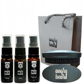 Kosmetyki i akcesoria do pielęgnacji brody - Szczotka Do Brody Angry Beard + Olejki 3X 10 ML - miniaturka - grafika 1