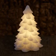 Oświetlenie świąteczne - Świeca woskowa led - drzewko, białe, 19cm - miniaturka - grafika 1