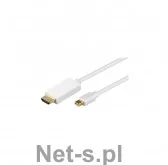 Kable komputerowe i do monitorów - Goobay Mini DisplayPort > HDMI biały 2m (52861) - miniaturka - grafika 1