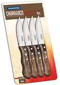 Noże kuchenne - Tramontina 21199/931 Jumbo noże do steków zestaw, 4-częściowy, 5 cale z brązowymi uchwytami 3-krotny 21199/931 - miniaturka - grafika 1
