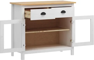 vidaXL Komoda Hill Range, biała, 90x40x80 cm, lite drewno sosnowe - Komody - miniaturka - grafika 4