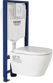 Stelaże i zestawy podtynkowe do WC - Grohe Zestaw podtynkowy WC Serel z miską bezkołnierzową i wolnoopadającą deską 39583000 - miniaturka - grafika 1