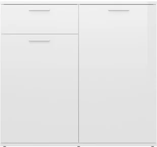 vidaXL Lumarko Szafka na wysoki połysk, biała, 80x36x75 cm, płyta wiórowa 805776 - Szafki do salonu - miniaturka - grafika 6