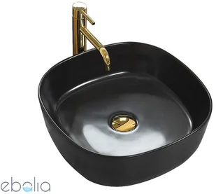 Rea Umywalka Ceramiczna Nablatowa ELENA Czarna MAT U7910 - Umywalki - miniaturka - grafika 2