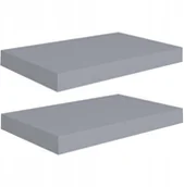 Półki i regały dla dzieci - Półki ścienne, 2 szt., szare, 40x23x3,8 cm, Mdf - miniaturka - grafika 1