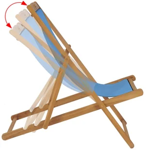 vidaXL Leżak, drewno tekowe, 56 x 105 96 cm, niebieski vidaXL - Meble turystyczne - miniaturka - grafika 7