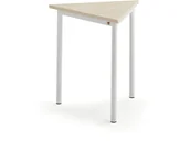 Meble do szkół i przedszkoli - AJ Produkty Biurko SONITUS TRIANGEL, 700x700x720 mm, beżowe linoleum, biały - miniaturka - grafika 1