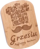 Deski do krojenia - Murrano Bambusowa Deska do Krojenia z Grawerem Najlepszy Kucharz DSK-BMB1-005 - miniaturka - grafika 1