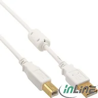 Kable USB - InLine Kabel USB Ferrytowy USB A/B 2m Biały 34518W - miniaturka - grafika 1