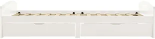 vidaXL Rama łóżka z 2 szufladami, biała, drewno sosnowe, 90 x 200 cm - Łóżka - miniaturka - grafika 4