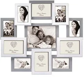 Ramki na zdjęcia - Unbekannt Rouen HH151 galeria 11 okienek na zdjęcia z drewna, ramki szare i białe HH151 - miniaturka - grafika 1