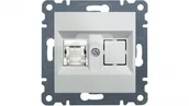 Gniazdka elektryczne - Hager Polo LUMINA2 Gniazdo komputerowe pojedyncze RJ45 kat. 5e FTP białe WL2130 WL2130 - miniaturka - grafika 1