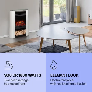 Klarstein Klarstein Studio 5 Arc kominek  elektryczny 1800 W płomienie LED grzejnik elektryczny/wentylator pilot FP6-Studio5ArcSmartB - Kominki elektryczne - miniaturka - grafika 2