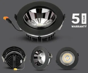 Downlight v-tac Oprawa V-TAC SAMSUNG CHIP 30W Czarna Uchylna VT-2-33 6400K 2400lm - Oprawy, klosze i abażury - miniaturka - grafika 3