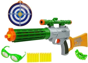 Lean Karabin na Naboje Piankowe z Tarczą Szary  6782 - Zabawki militarne - miniaturka - grafika 2