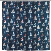 Zasłony prysznicowe - Wenko Zasłona prysznicowa REGATTA 180 x 200 cm poliestrowa 24692100 - miniaturka - grafika 1