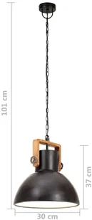 VidaXL Industrialna lampa wisząca, 25 W, czarna, okrągła, 30 cm, E27 320536 - Lampy sufitowe - miniaturka - grafika 11