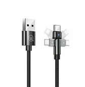 Kable USB - USAMS Kabel pleciony obrotowy U60 2A USB-C czarny/black 1m SJ477USB01 (US-SJ477) - miniaturka - grafika 1