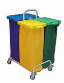 Wózki serwisowe - Euro DUST 303 1 x 120 L i 2 x 70 L stelaż do segregacji śmieci - miniaturka - grafika 1