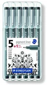 Akcesoria kreślarskie - Staedtler 308 SB6P1 cienkopis w etui, 5 sztuk + 1 sztuka ST 308 SB6P1 - miniaturka - grafika 1