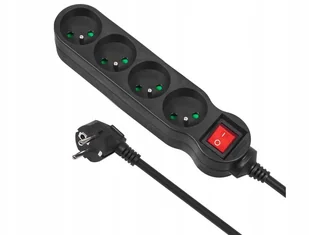 Maclean Maclean Listwa zasilająca 4g 3m MCE181 2300W czarna - Listwy zasilające - miniaturka - grafika 2