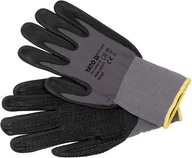 Rękawice robocze - RĘKAWICE OCHRONNE NYLONOWE POWLEKANE SPIENIONYM NITRYLEM Z ANTYPOŚLIZGOWYM NAKROPIENIEM ROZMIAR 9 YT-74758 - miniaturka - grafika 1