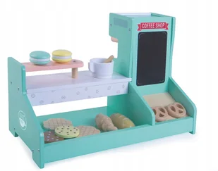 EcoToys Drewniana 2w1 Kuchnia Kawiarnia Sklep Cukiernia - Zabawki AGD - miniaturka - grafika 13