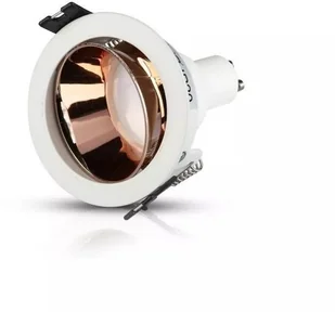 v-tac Oprawa Oczko V-TAC GU10 Wpuszczana Biały/Złoty Mosiądz Okrągła VT-872 - Oprawy, klosze i abażury - miniaturka - grafika 4