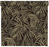 Tapety - Rasch Tapeta w liście PALM czarno-złota winylowa na flizelinie - miniaturka - grafika 1