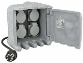 Przedłużacze i rozgałęźniki - Unitec 44241 rozdzielacz gniazdek o wyglądzie kamienia, z 4 gniazdami - miniaturka - grafika 1