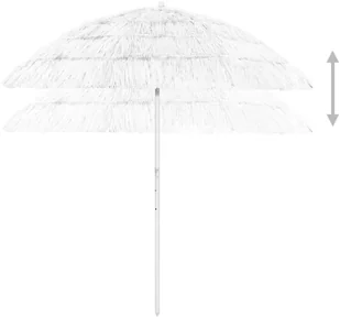 VidaXL Parasol plażowy, biały, 240 cm 314701 VidaXL - Parasole ogrodowe - miniaturka - grafika 5