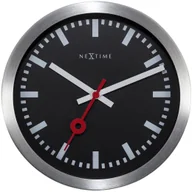 Zegary - Nextime Zegar ścienny, stojący z indeksami, Station, czarny, 19x3,5 cm - miniaturka - grafika 1