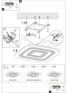 Eglo Minimalistyczna LAMPA sufitowa REDUCTA 1 97086 kwadratowa OPRAWA metalowa PLAFON biały LED 36W 97086 - Lampy sufitowe - miniaturka - grafika 2