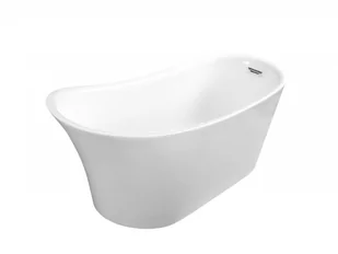 Besco Wanna wolnostojąca Calima 170x74 cm + maskownice syfonu w kolorze złotym - Wanny - miniaturka - grafika 4