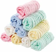 Chusteczki nawilżane - EXTSUD EXTSUD Ściereczki dla niemowląt, 10 sztuk, miękkie ręczniki dla niemowląt, niemowląt, chusteczki do twarzy niemowląt, z bawełny ekologicznej, 25 x 25 cm 1942258 - miniaturka - grafika 1