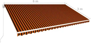vidaXL Ręcznie zwijana markiza, 600 x 300 cm, pomarańczowo-brązowa vidaXL - Markizy - miniaturka - grafika 6