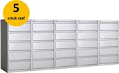 Szafy biurowe - Kart-Map 5 szaf kartotekowych KOP/5 B5 RAL 7035 z 5 szufladami 2-rzędowymi KOP/5 5 sztuk - miniaturka - grafika 1