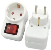 Wyłączniki światła i elektryczne - v-tac Adapter z włącznikiem V-TAC 16A 250V VT-1064 - miniaturka - grafika 1