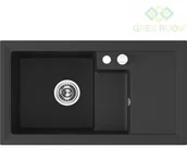 Zlewozmywaki - Laveo Bonafaro - zlewozmywak 1,5-komorowy z ociekaczem czarny SJY 731T - miniaturka - grafika 1