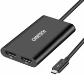 Huby USB - Choetech Choetech adapter przejściówka rozdzielacz USB Typ C Thunderbolt 3 (40Gbps) - 2x DisplayPort 4K 60Hz czarny (HUB-D03) HUB-D03 - miniaturka - grafika 1